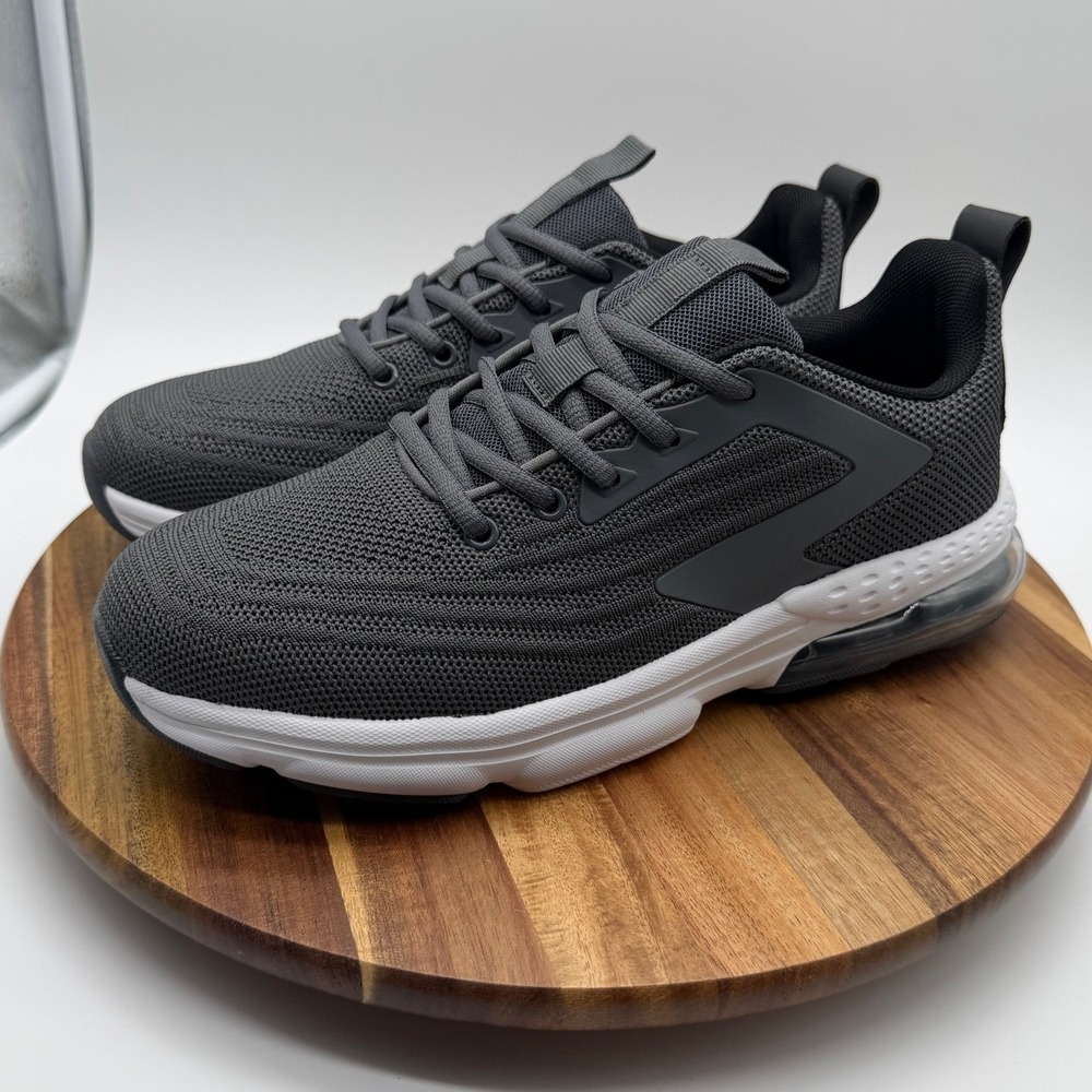 Jerko QX01M Men's 8 Dark Grey Knit Mesh Air Cushion Athletic Sneakers
